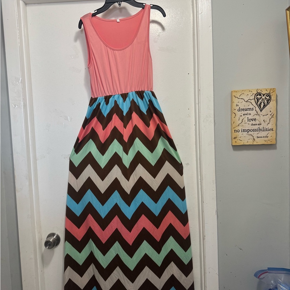 Vibrant Chevron Maxi Dress